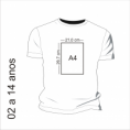 CAMISETA INFANTIL 02 A 14 ANOS + ESTAMPA FORMATO A4
